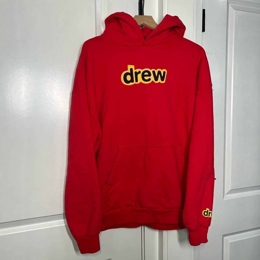 Drew house limited  edition hoodie mens red and yellow size medium
